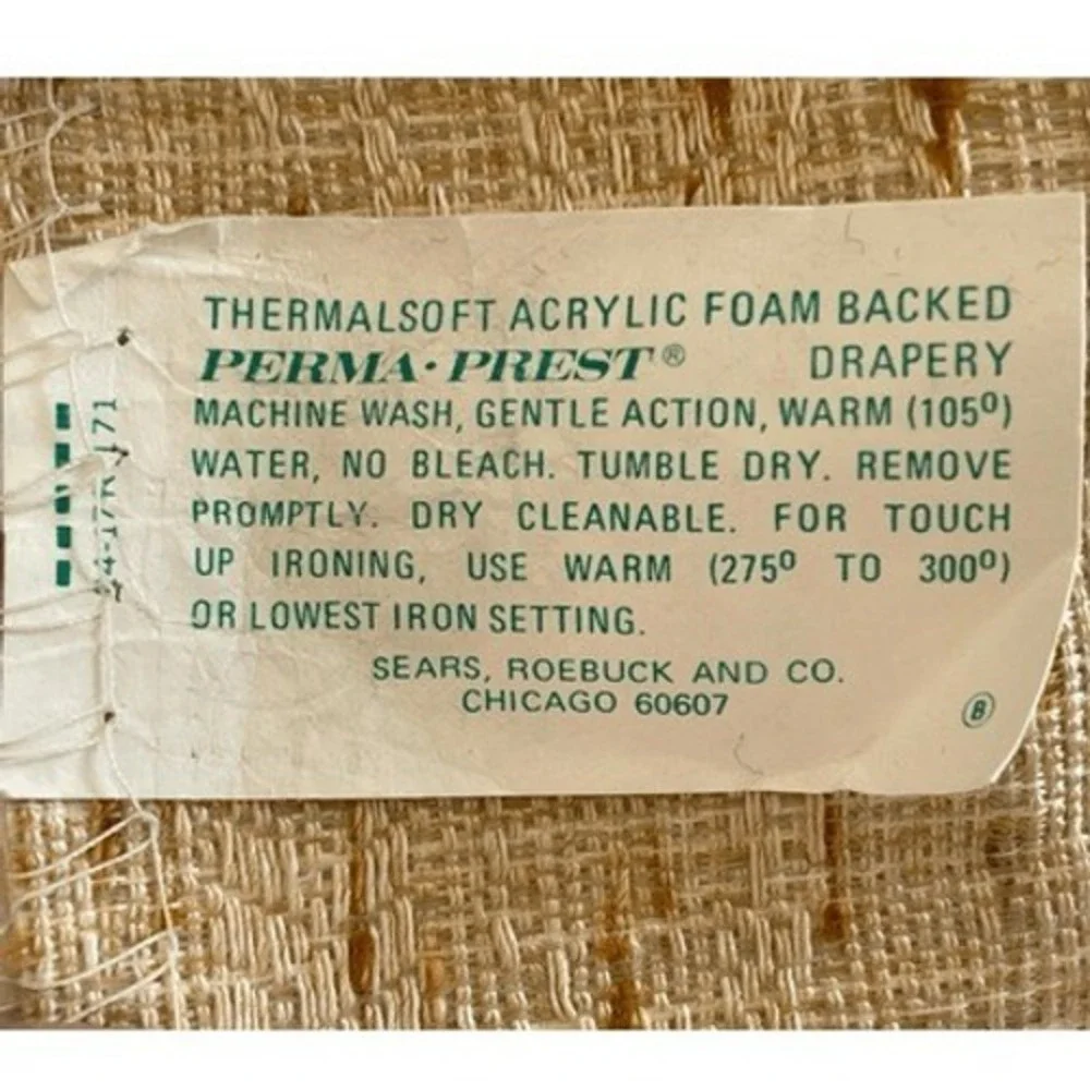 Vintage Sears Perma-Prest MCM Heavy Drapes Gold Fleck Pinch Pleat Curtains Set